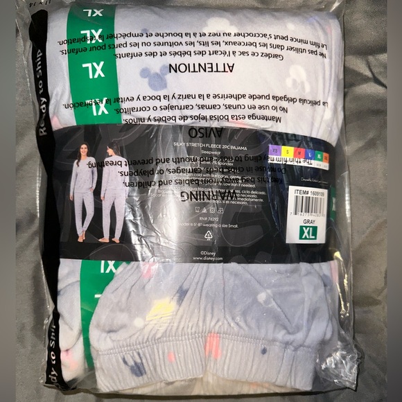 NWT Disney Mickey & Minnie Silky Stretch 2 piece Pajamas Size XL/16-18 - Picture 3 of 3